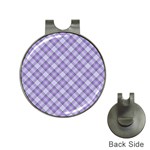 Purple Plaid Tartan 2 Diagonal Hat Clips with Golf Markers