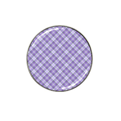 Purple Plaid Tartan 2 Diagonal Hat Clip Ball Marker from ArtsNow.com Front