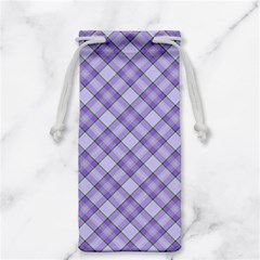 Purple Plaid Tartan 2 Diagonal Jewelry Bag from ArtsNow.com Front