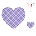 Purple Plaid Tartan 2 Diagonal Playing Cards Single Design (Heart)