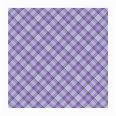 Purple Plaid Tartan 2 Diagonal Medium Glasses Cloth (2 Sides) from ArtsNow.com Front