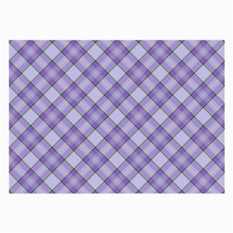 Purple Plaid Tartan 2 Diagonal Large Glasses Cloth from ArtsNow.com Front