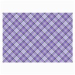 Purple Plaid Tartan 2 Diagonal Large Glasses Cloth (2 Sides)