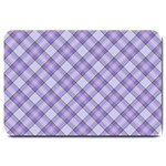 Purple Plaid Tartan 2 Diagonal Large Doormat