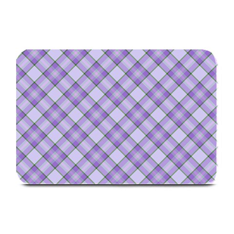 Purple Plaid Tartan 2 Diagonal Plate Mats from ArtsNow.com 18 x12  Plate Mat