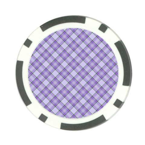 Purple Plaid Tartan 2 Diagonal Poker Chip Card Guard from ArtsNow.com Front