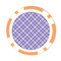 Purple Plaid Tartan 2 Diagonal Poker Chip Card Guard from ArtsNow.com Front