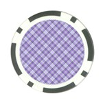 Purple Plaid Tartan 2 Diagonal Poker Chip Card Guard