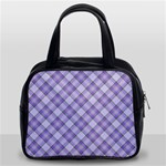 Purple Plaid Tartan 2 Diagonal Classic Handbag (Two Sides)