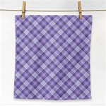 Purple Plaid Tartan 2 Diagonal Face Towel