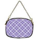 Purple Plaid Tartan 2 Diagonal Chain Purse (One Side)