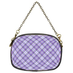 Purple Plaid Tartan 2 Diagonal Chain Purse (Two Sides) from ArtsNow.com Front