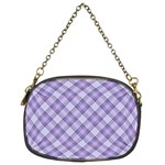 Purple Plaid Tartan 2 Diagonal Chain Purse (Two Sides)