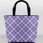 Purple Plaid Tartan 2 Diagonal Bucket Bag