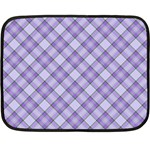 Purple Plaid Tartan 2 Diagonal Fleece Blanket (Mini)