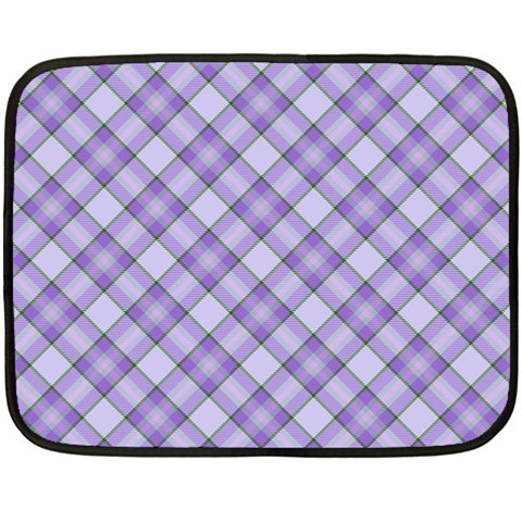 Purple Plaid Tartan 2 Diagonal Two Sides Fleece Blanket (Mini) from ArtsNow.com 35 x27  Blanket Front