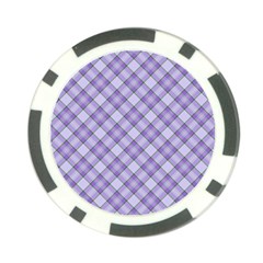 Purple Plaid Tartan 2 Diagonal Poker Chip Card Guard (10 pack) from ArtsNow.com Front