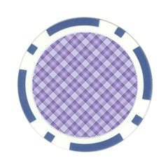 Purple Plaid Tartan 2 Diagonal Poker Chip Card Guard (10 pack) from ArtsNow.com Front