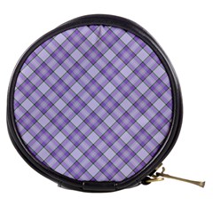 Purple Plaid Tartan 2 Diagonal Mini Makeup Bag from ArtsNow.com Front