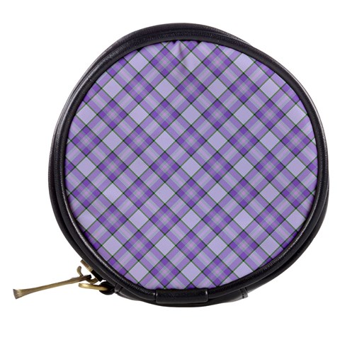 Purple Plaid Tartan 2 Diagonal Mini Makeup Bag from ArtsNow.com Back