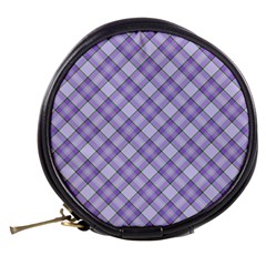 Purple Plaid Tartan 2 Diagonal Mini Makeup Bag from ArtsNow.com Back