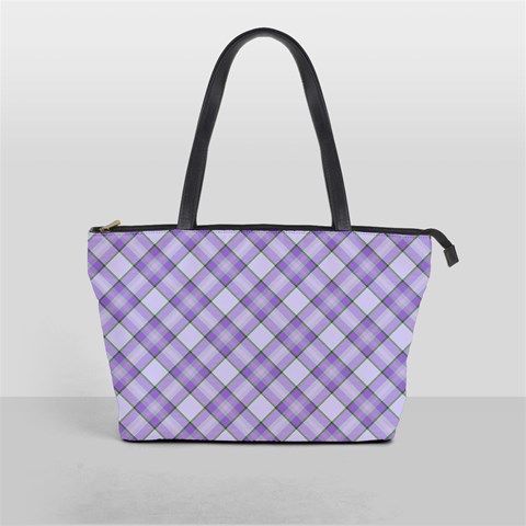 Purple Plaid Tartan 2 Diagonal Classic Shoulder Handbag from ArtsNow.com Front