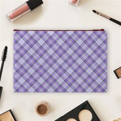 Purple Plaid Tartan 2 Diagonal Cosmetic Bag (Large) from ArtsNow.com Back