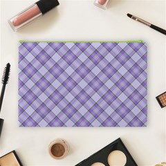 Purple Plaid Tartan 2 Diagonal Cosmetic Bag (Large) from ArtsNow.com Back