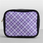 Purple Plaid Tartan 2 Diagonal Mini Toiletries Bag (One Side)