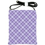 Purple Plaid Tartan 2 Diagonal Shoulder Sling Bag