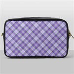 Purple Plaid Tartan 2 Diagonal Toiletries Bag (One Side)