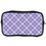 Purple Plaid Tartan 2 Diagonal Toiletries Bag (Two Sides)