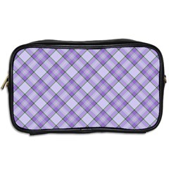 Purple Plaid Tartan 2 Diagonal Toiletries Bag (Two Sides) from ArtsNow.com Back