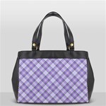 Purple Plaid Tartan 2 Diagonal Oversize Office Handbag