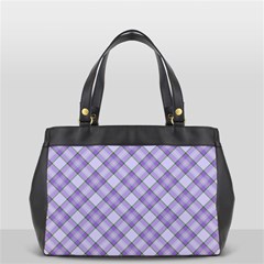 Purple Plaid Tartan 2 Diagonal Oversize Office Handbag (2 Sides) from ArtsNow.com Front