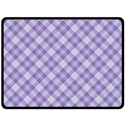 Purple Plaid Tartan 2 Diagonal Fleece Blanket (Large) from ArtsNow.com 80 x60  Blanket Front