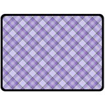 Purple Plaid Tartan 2 Diagonal Fleece Blanket (Large)