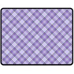 Purple Plaid Tartan 2 Diagonal Fleece Blanket (Medium)