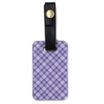 Purple Plaid Tartan 2 Diagonal Luggage Tag (one side)