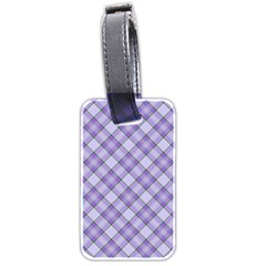 Purple Plaid Tartan 2 Diagonal Luggage Tag (two sides) from ArtsNow.com Back