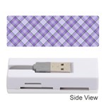 Purple Plaid Tartan 2 Diagonal Memory Card Reader (Stick)