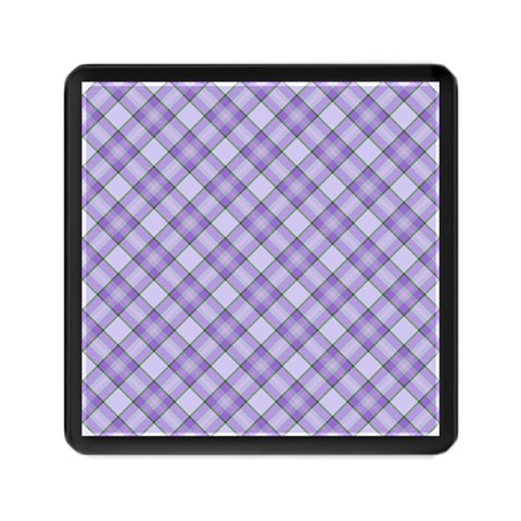 Purple Plaid Tartan 2 Diagonal Memory Card Reader (Square) from ArtsNow.com Front