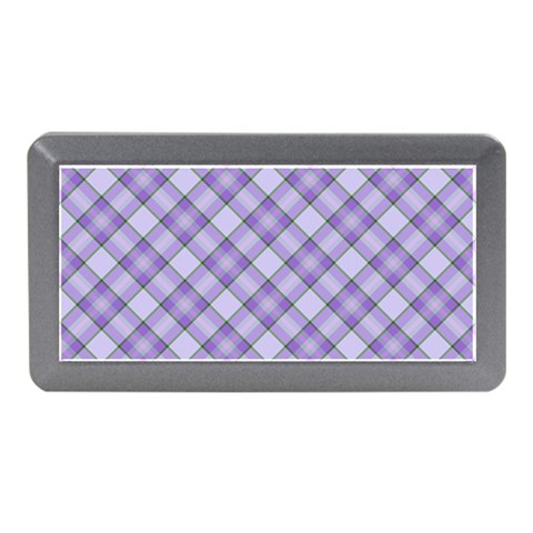 Purple Plaid Tartan 2 Diagonal Memory Card Reader (Mini) from ArtsNow.com Front