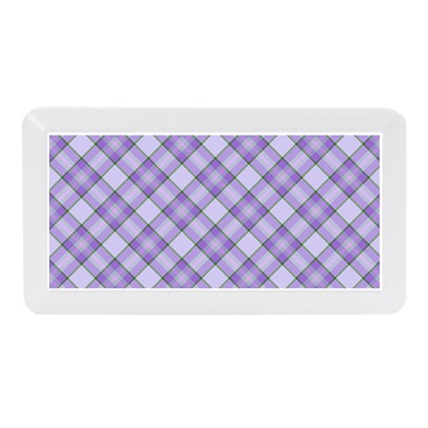 Purple Plaid Tartan 2 Diagonal Memory Card Reader (Mini) from ArtsNow.com Front