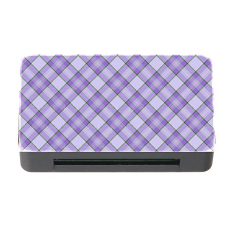 Purple Plaid Tartan 2 Diagonal Memory Card Reader with CF from ArtsNow.com Front