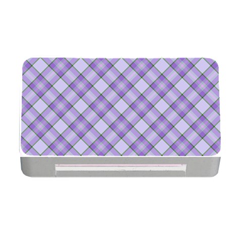 Purple Plaid Tartan 2 Diagonal Memory Card Reader with CF from ArtsNow.com Front