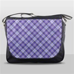 Purple Plaid Tartan 2 Diagonal Messenger Bag