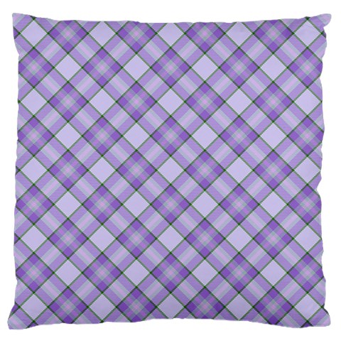 Purple Plaid Tartan 2 Diagonal Large Cushion Case (One Side) from ArtsNow.com Front