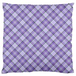 Purple Plaid Tartan 2 Diagonal Large Cushion Case (One Side)