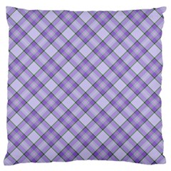 Purple Plaid Tartan 2 Diagonal Large Cushion Case (Two Sides) from ArtsNow.com Back